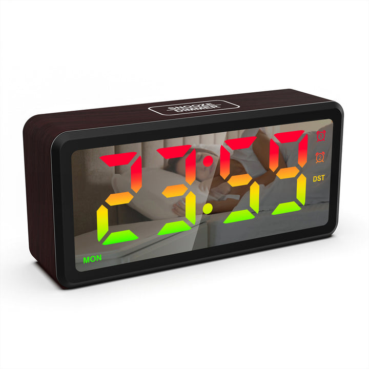 RGB Color-Changing Dimming, Daylight Saving Time & , Desktop Electronic Alarm Clock