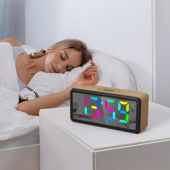 RGB Color-Changing Dimming, Daylight Saving Time & , Desktop Electronic Alarm Clock